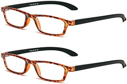 KoKoBin 2 опаковки синьо-екранировка на очила за четене, квадратни леки очила за четене за мъже и жени