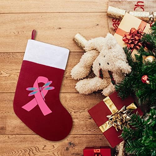 Рак на гърдата Лентата Розова, Червеното Коледни Окачени чорапи Чорапи за Коледно Камина Празничен Начало Декор