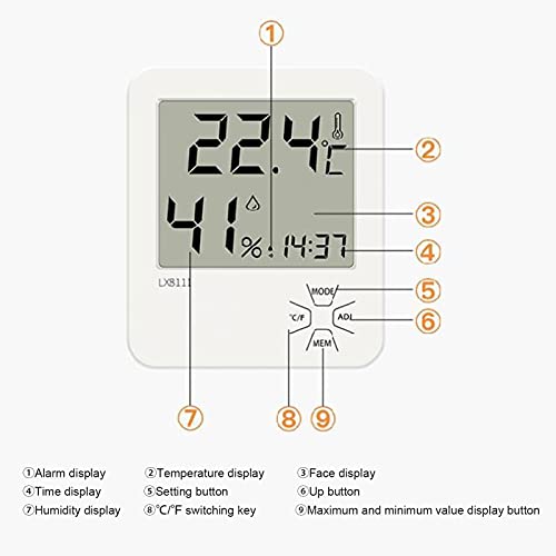 Цифров термометър-влагомер, измерване на температура и влага в помещенията, с HD-дисплей за селскостопанска техника