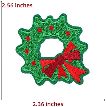 Коледен Ютия на Нашивках с букви, Червена и Зелена Апликация във формата на Снежинки, с Азбука A-Z