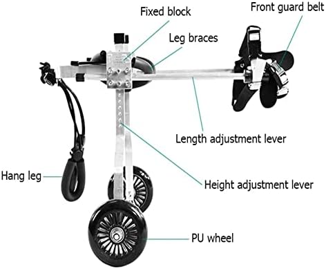 Регулируема Двухколесная количка за рехабилитация на кучета с количката за задните крака с увреждания, Леко колело за придвижване