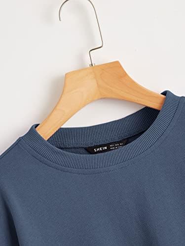 Usblom/ Дамски Hoody, Блузи, блузи с ниски рамо, Съкратен пуловер с непреработени подолом, Топъл, Красив, Модерен (Цвят: Лилаво-лилаво, Размер: X-Small)