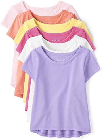 Основна Многопластова Тениска The Children ' s Place за малки момиченца, 6 опаковки