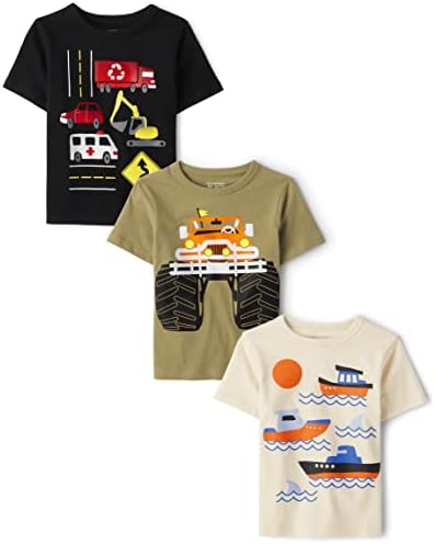 Тениска с къси ръкави и модел за малки момчета The Children ' s Place, 3 опаковки