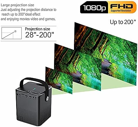 UXZDX CUJUX P500 Мини Проектор за смартфон, Преносим за Домашно кино С поддръжка на Full HD 1080P видео проектор за домашно забавление