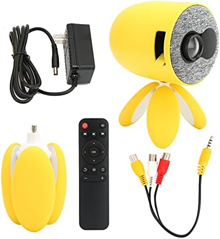 Мини Проектор, ABS жълто Преносим Мини-led видео проектор с Мил и творчески външен вид, с превръщането статив на 360 градуса, за
