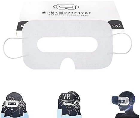Busjoy 50PSC за Еднократна употреба VR-маска за Универсална Хигиенична маска за очи за Oculus Quest 2 / HTC Vive / Gear VR / Playstation VR / VR Box / Oculus Rift/HoloLens, Предпазва от инфекции-Бял