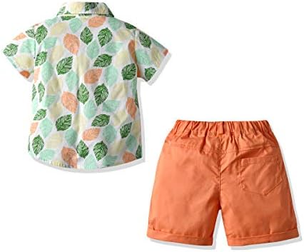 Amberetech/ лятно хавайско Дрехи За малките Момчета, Детска Риза с Цветен Модел + Шорти, Костюм на Господин копчета