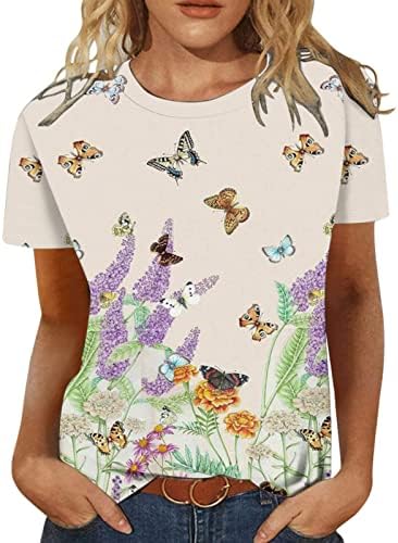 Дамски Модни 2023 Г., Памучен Блуза Свободно Намаляване с Кръгло деколте и Графичен Дизайн на Тениска Лято-Есен, в началото на с
