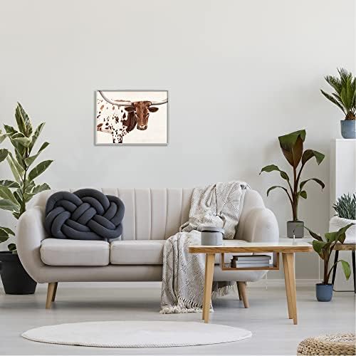 Портрет на едър рогат добитък, с кафяво петно Стаделл За Кънтри Лонгхорн, Дизайн Ани Уорън