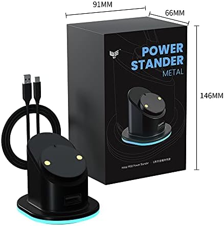 Зарядно устройство ще захранване на зарядно устройство EZYEZII Mosue Power Metal RGB Power Stander за Logitech Mouse G Pro X Superlight,