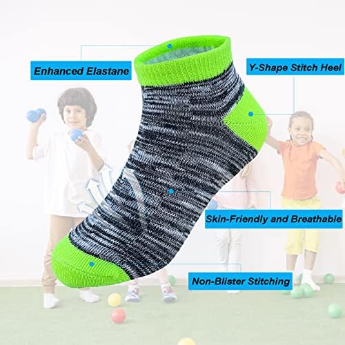 Tsmollyu 15 Чифта Детски Чорапи с Ниско Деколте на Половин Възглавница, Спортни Чорапи за Момчета и Момичета