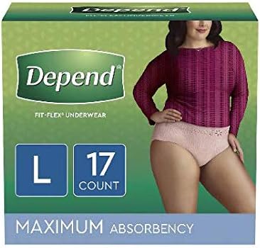 Бельо Depend Fit-Flex за жени с голям максимална попиваща способност - 2 опаковки на 17 карата