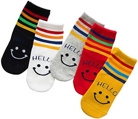 10 Чифта детски памучни чорапи Happy Smile Face Crew, Устойчиви към миризмата, са идеални за малки деца, Момичета, момчета, младежи
