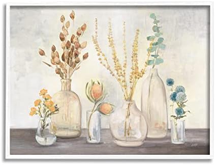 Stupell Industries Есенни Букети от диви цветя На Ферма, на Селски Цвете живопис, Дизайн Джулия Пуринтон, Стенно изкуство в бяла