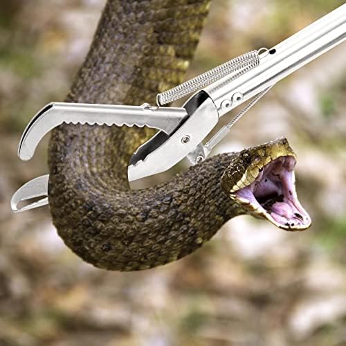 Mezchi 60 Професионален Кърлеж, за да хване Змия с ключалка, захват за Влечуги от Неръждаема Стомана, Тежкотоварни Инструмент за
