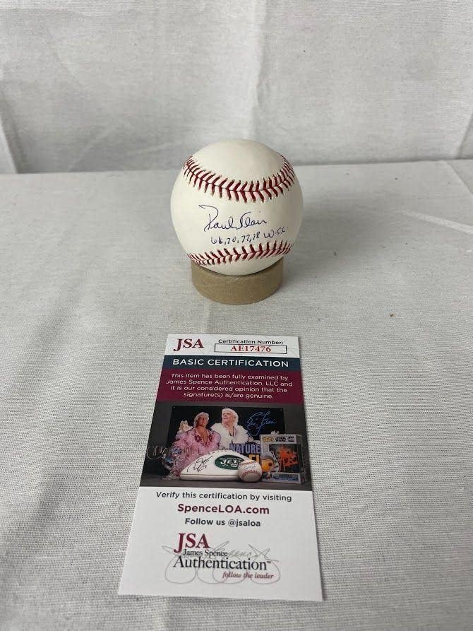 Пол Блеър подписа 4 бейзболни топки OMLB с автограф WSC AE17476 йорк Янкис Orioles - Бейзболни топки с автографи