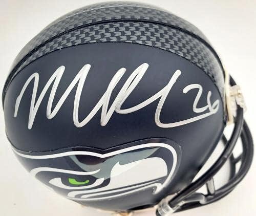 Холографски мини-Каска MCS Seattle Seahawks с автограф на Майкъл Робинсън в присъствието на 78971 - Мини-Каски NFL с автограф