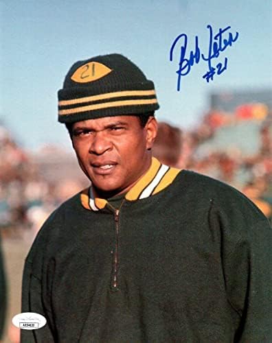 Боб Джитър Подписа 8X10 Снимка с Автограф Пакетиране Вязаной шапки JSA COA - Снимки NFL с автограф