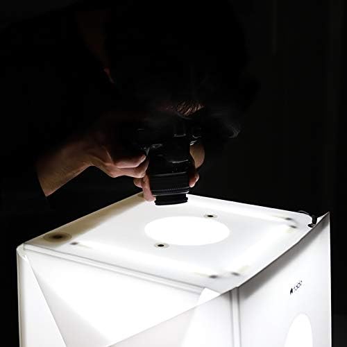 Foldio2 Plus + Преден капак + Ореол-апликации | 15-инчов Преносим Светлина кутия за фото студио, с регулируема яркост 5700k LED