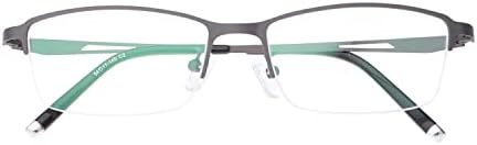 HELES Мъжки слънчеви Очила за четене От метална сплав Без рамки, Поликарбонат, С с едно зрение, Покритие UV400, Правоъгълни Очила За четене-Gunmetal||+0.75
