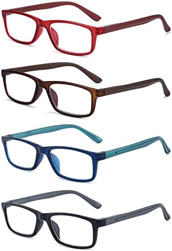 RaoOG, 4 опаковки Очила За четене, Женски, Мъжки, 1,75, Блокиране на Синя Светлина, UV-лъчи/Отблясъци, Компютърни Очила За четене,