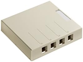 Leviton 4S089-2WP 2-Портов кутия за повърхностен монтаж QuickPort, за Екранирани конектори, Бял