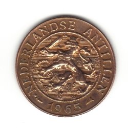 1965 Холандски антили 2 1/2 Цента Монета KM5