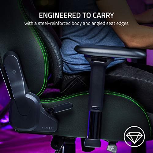 Игралното стол Razer Iskur: Ергономична система за подкрепа на долната част на гърба - Многопластова изкуствена кожа - Възглавници