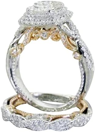 Пръстен с Муассанитом за Жени, Позлатените Квадратно Пръстен Принцеса с диамантен пръстен, Златен Годежен Пръстен с Диамант, най-Новите