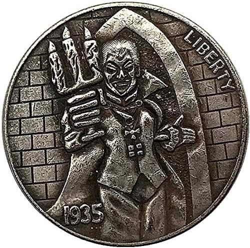 1935 г-Н Греши трехзубый Античен Мед, Старо Сребро Мемориал Медал на Колекция от 20 мм Череп Медни и Сребърни Монети Копие Подарък