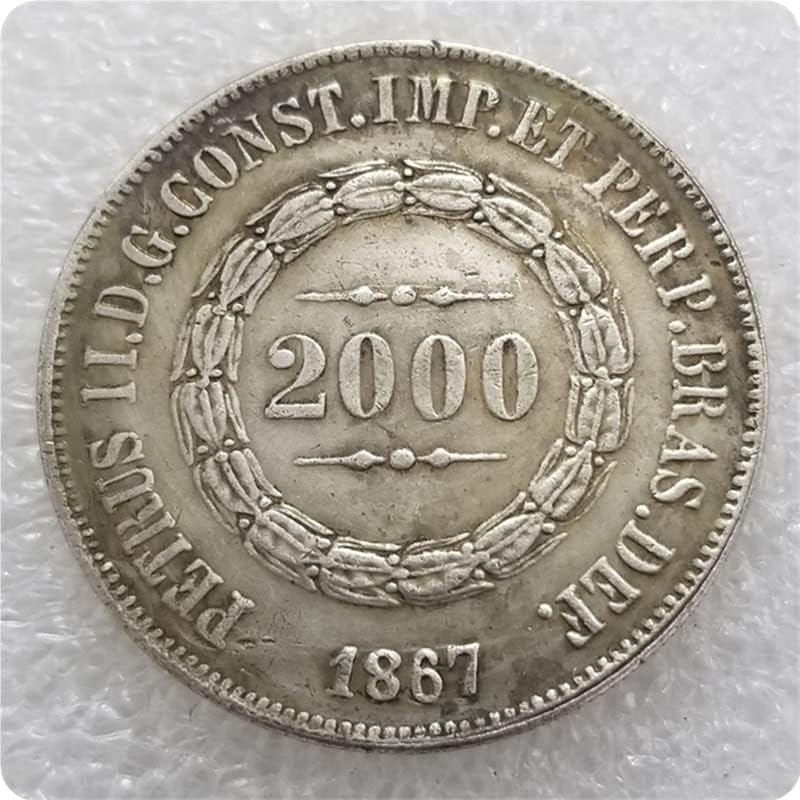 Старинни Занаяти Бразилия 1859,1866,1867 Чуждестранни Възпоменателни Монети Сребърен Долар