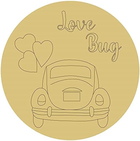 Дизайн Love Bug по Подобие на Деколте от Незаконченного Дърво На Свети Валентин Врата Закачалка Форма MDF Платно Стил 2 Арт 1 (24