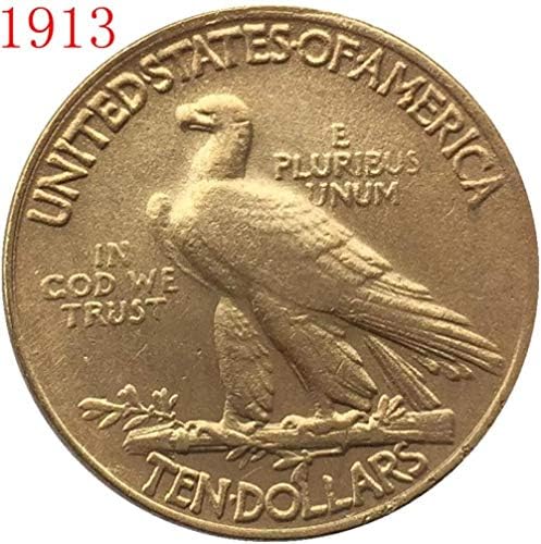 24-Каратная Позлатена Монета 1913 г. цена от 10 долара под формата на Индийската Половини на Дохода копие на Копие на Подарък за