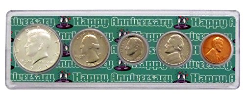 Монети на Годишнината 1968 година 54 г., определени в держателе Happy Anniversary, Без да се прибягва