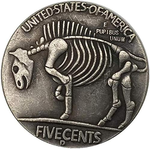 1936 Монета Скитник Тръба Мъжки Старинни Медни Стара Сребърна Възпоменателна Монета са подбрани Монета, Монета с Черепа 20 мм Копие