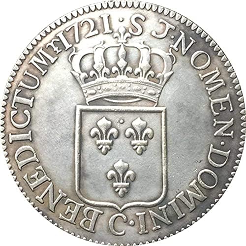 Френска монета 1721 Г., покрит с Чиста Мед, Сребро Каменни монети, Колекция Занаяти, Възпоменателна Монета от колекция Монети