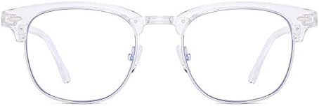 GLINDAR Blue Light Блокер на Компютърни Очила Без Рамки с Прозрачни Квадратни Лещи GLINDAR за Мъже И Жени