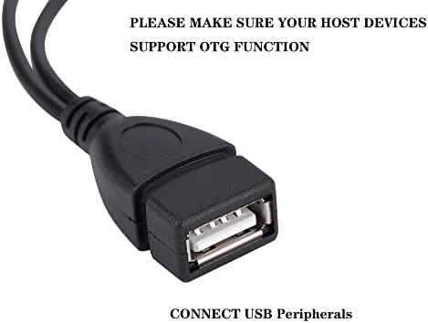 LanSenSu 3 бр OTG Кабел за ТВ-пръчка с кабел за захранване от USB Type A Жена към Micro USB мъжко и женско Също така е Съвместима