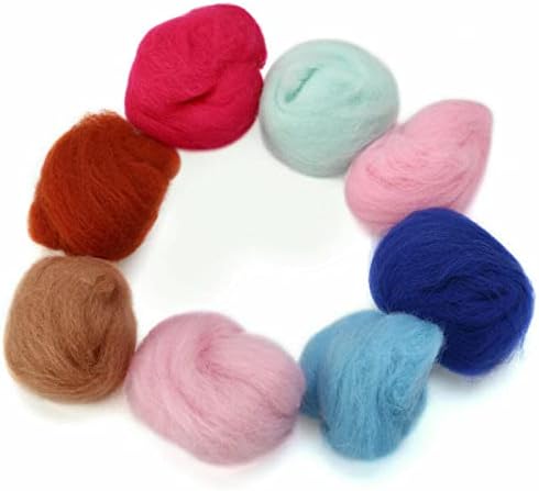 TRENDYBOY Комплект за Плетене на една Кука Прежда 40 Цвята Вълнена Влакна Ровинг за Игольного Сплъстяване Ръчно Предене САМ Ръкоделие