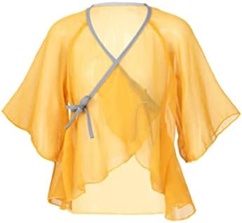 dPois Детски Танцов Блузи За момичета, Прозрачна Мрежа Риза С Къси ръкави, Шифоновые Върховете На базата На Основите, Однотонная