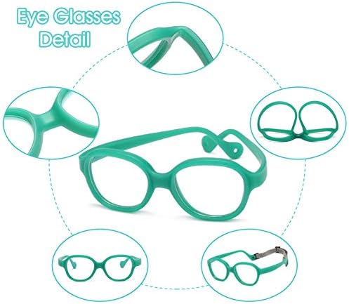 Детски очила BiBiBear Blue Light, Компютърни Очила с Каишка за момчета и момичета 5-9 години