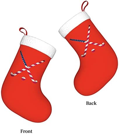 Cutedwarf Флаг на САЩ Хокей На Трева Коледен Отглеждане на Коледни Празнични Украси Камина Окачен на Стелката 18 Инча(А)А) Чорапи