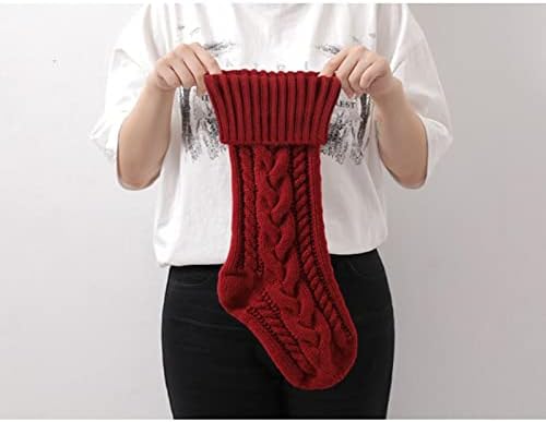 Чорапи Чанта Украса Коледен Чорап Подарък Плетене На Чорапи Пакет Чорап Стълбище Венец Флок