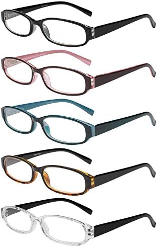 Очила за четене Success Eyewear, 5 Двойки, Извити Пантите, Модни и Качествени Ридеры за Мъже и Жени