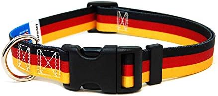 Нашийник за кучета немска производство | с германския флаг | Без закопчалка Martingale | Произведено в Ню Джърси, САЩ | за кучета