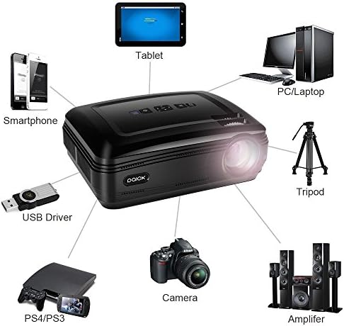 Проектор Paick 3200 Лумена С Поддръжка на 1080P видео проектор, 180 за Голям екран, за Домашно кино, Филми, ТВ, USB/HDMI/AV/VGA