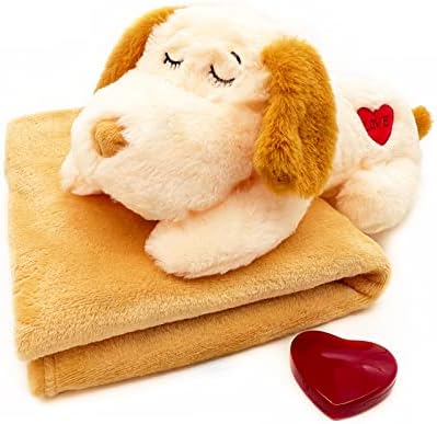 Меки играчки за кучета NEECONG с Сердцебиением и Одеяло, Малки Играчки за домашни любимци за облекчаване на тревожност Кученце,