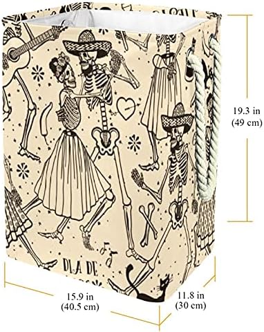 Сгъваема Кошница за дрехи с завязками, Танцуващ Скелет, Водоустойчив Кошница за дрехи от плат Оксфорд за Дрехи, Чекмеджета-Организаторите